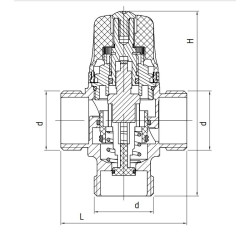 PERFEXIM TRÓJDROŻNY TERMOSTATYCZNY ZAWÓR MIESZAJĄCY PHA-132 GZ 1" 30-601-0250-000